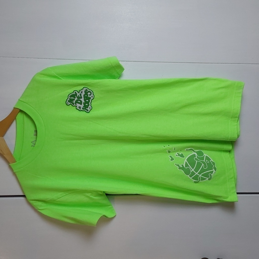 Made Hoops|Mens Bright Green Graphic Novelty Basketball Shirt Sz.M